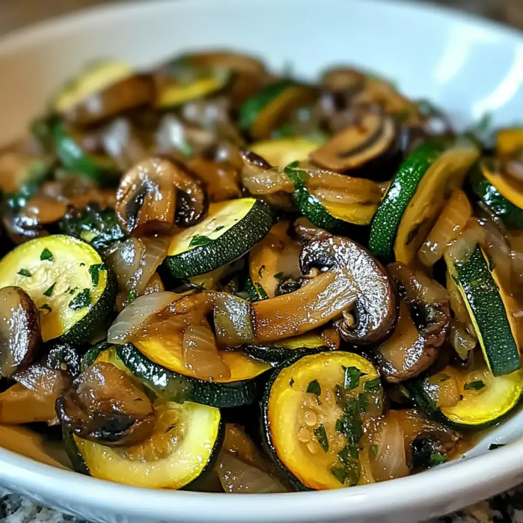 Tasty Sautéed Zucchini, Mushrooms & Onions Side Dish