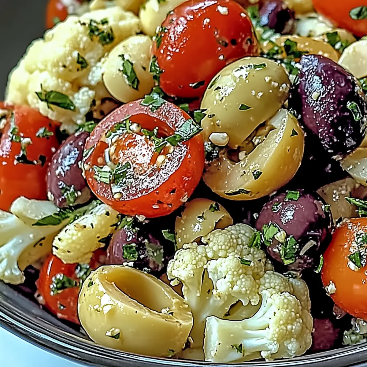 Mediterranean Marinated Cauliflower Salad Side