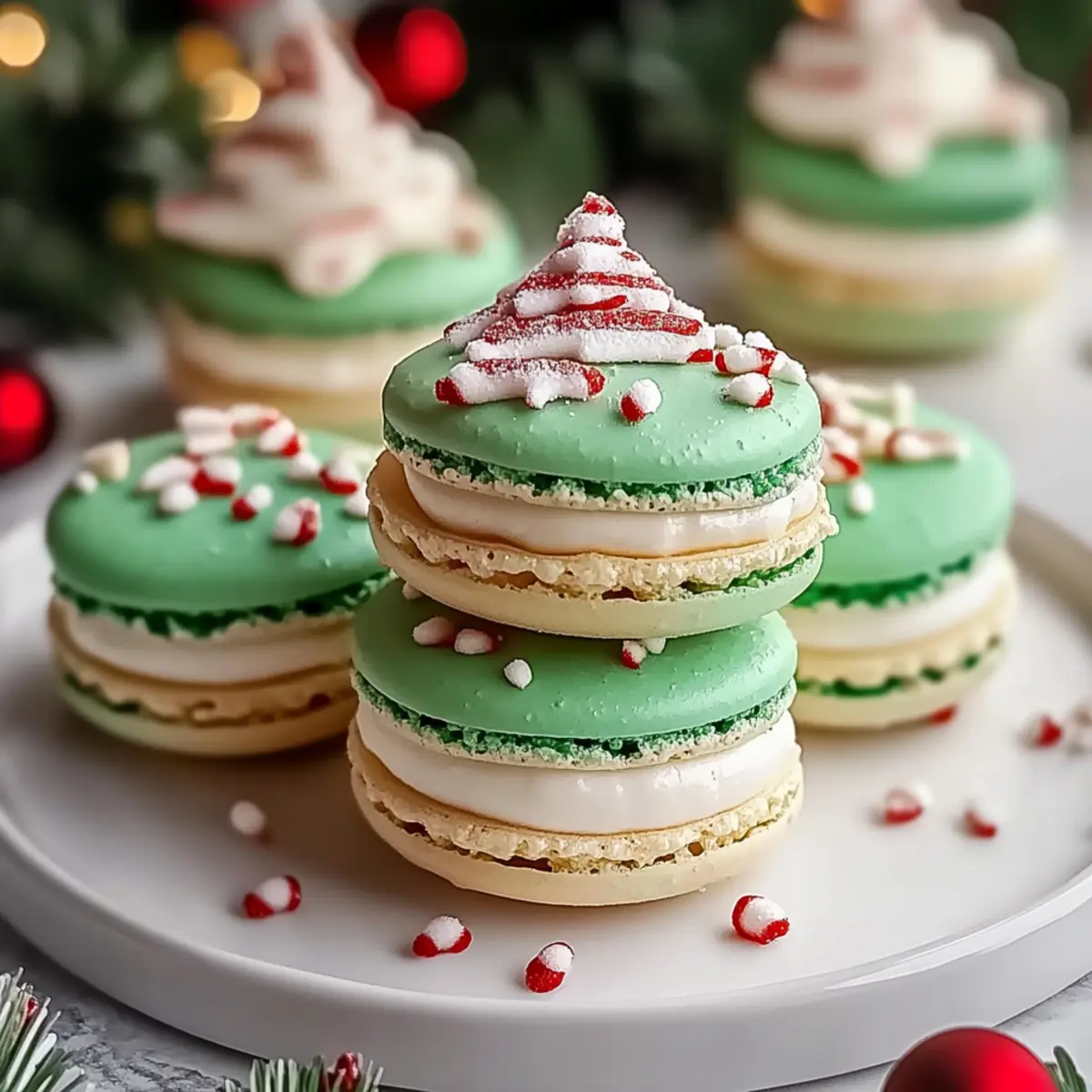 Delicious Christmas Tree Cake Macarons for Holiday Cheer