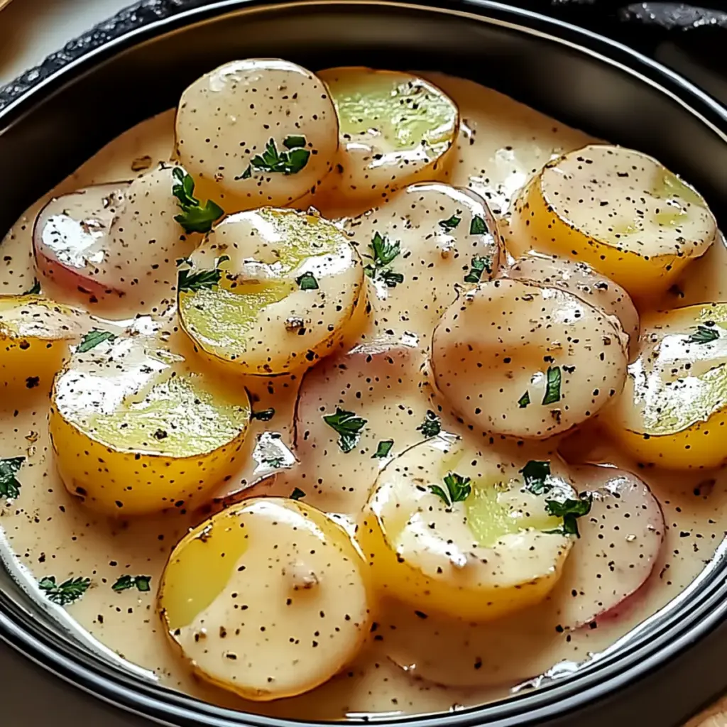 Creamy Garlic Sauce Potatoes Recipe