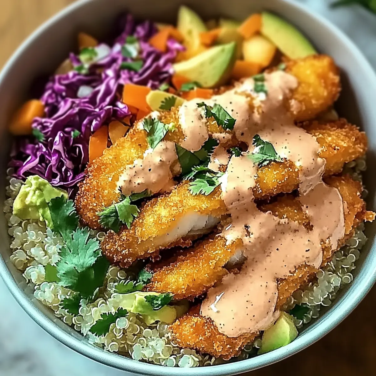 Easy Crispy Fish Taco Bowls