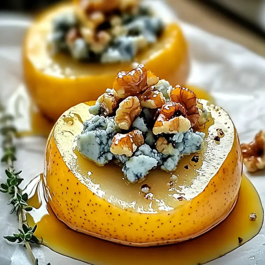 Roasted Pears with Blue Cheese & Walnuts