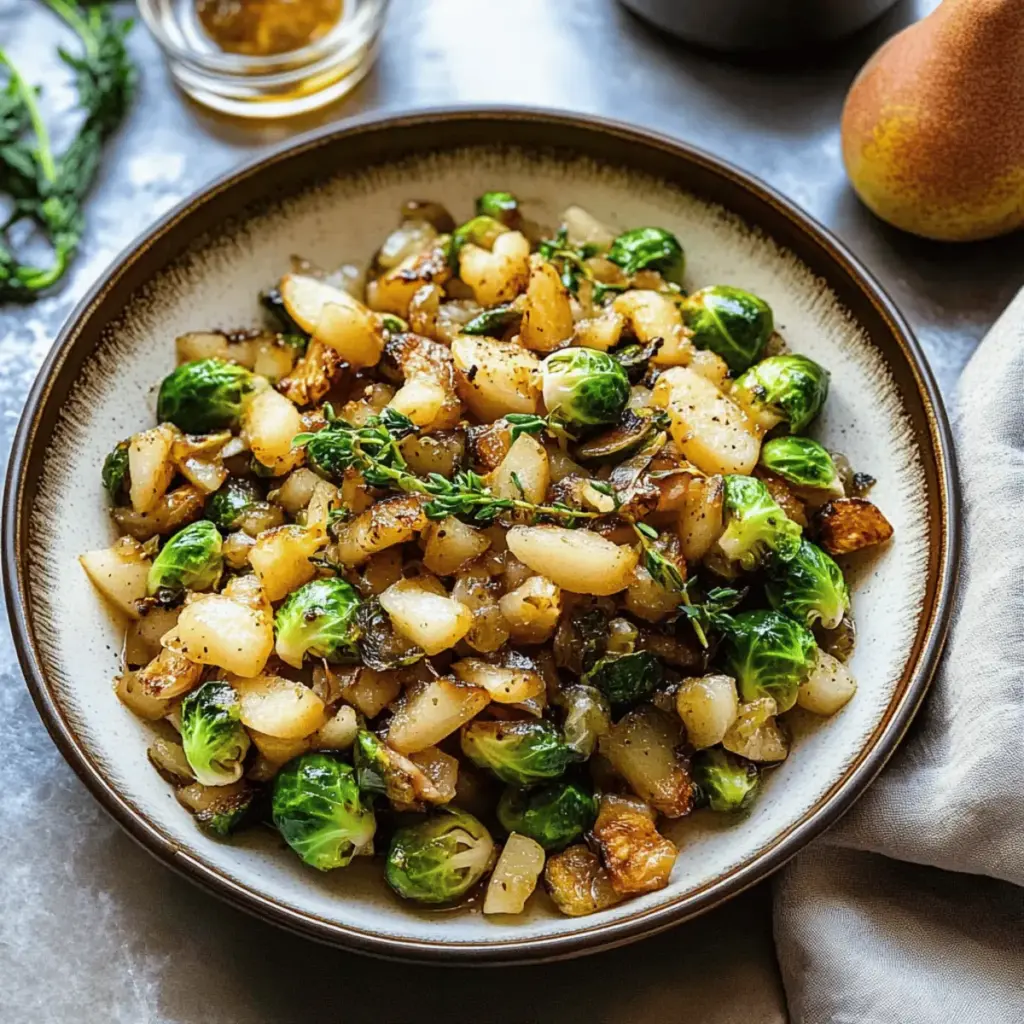 Brussels Sprouts with White Balsamic Pear Chutney