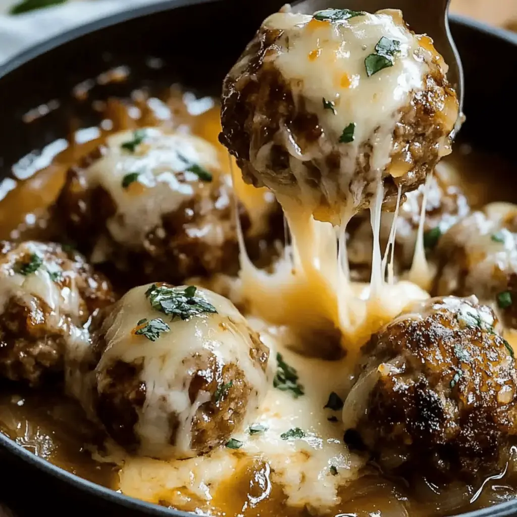 Cheesy French Onion Meatballs