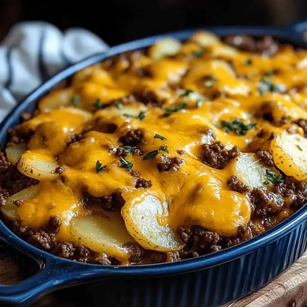 Cheesy Ground Beef & Potato Casserole