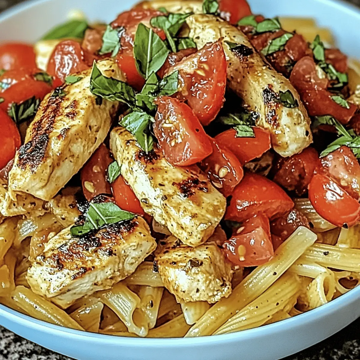 Cozy Bruschetta Chicken Pasta Dinner in Just 30 Minutes
