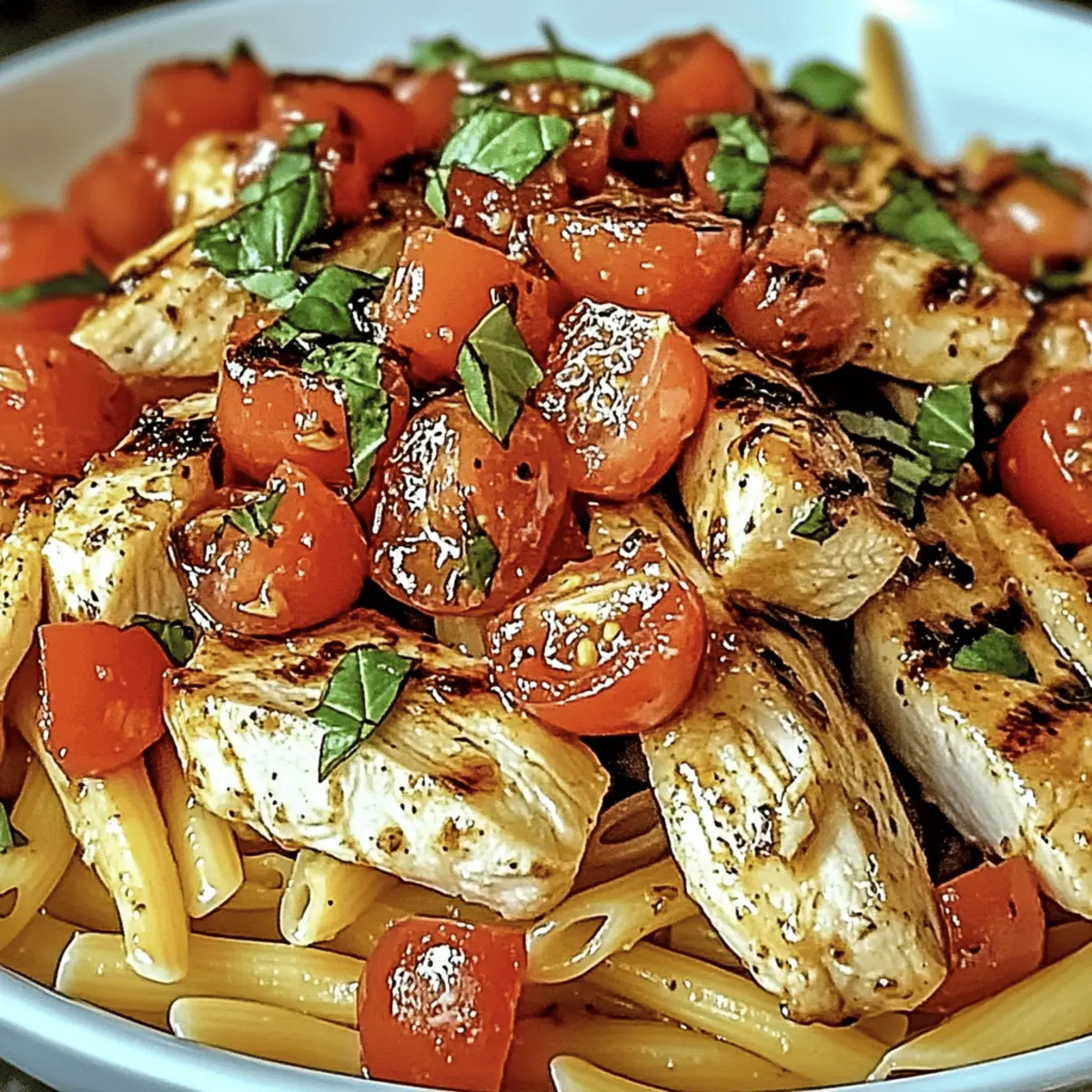 Cozy Bruschetta Chicken Pasta Dinner