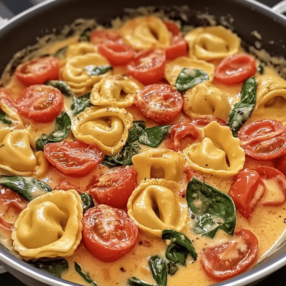 Cozy Creamy Tortellini with Tomatoes