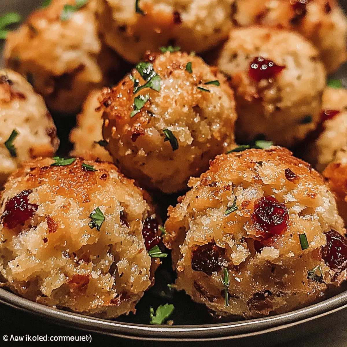 Cranberry Turkey Stuffing Balls