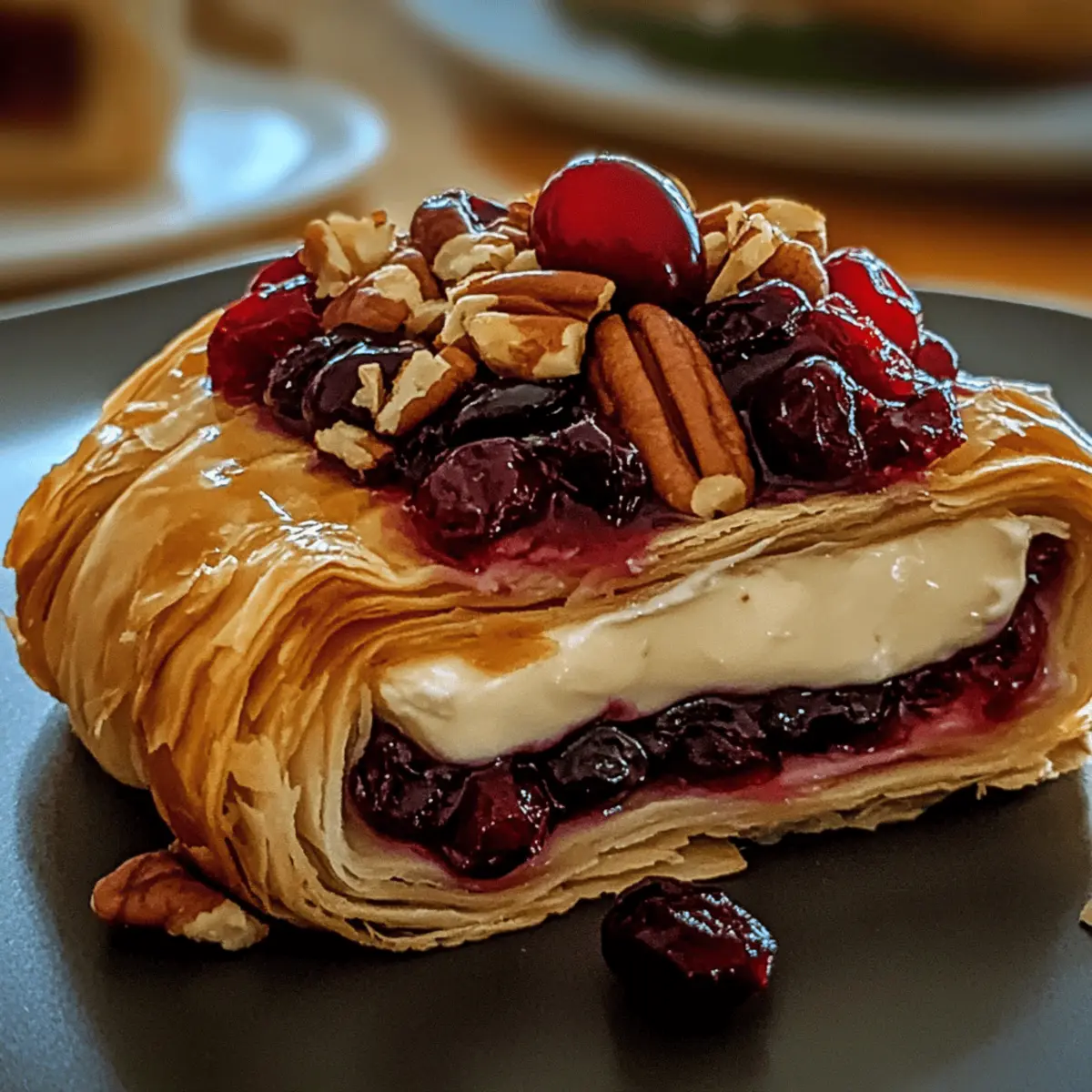 Easy Cranberry Pecan Brie Wrapped in Puff Pastry