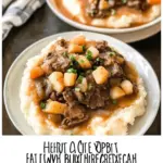 Fall Apple Cider Stew over Mashed Potatoes