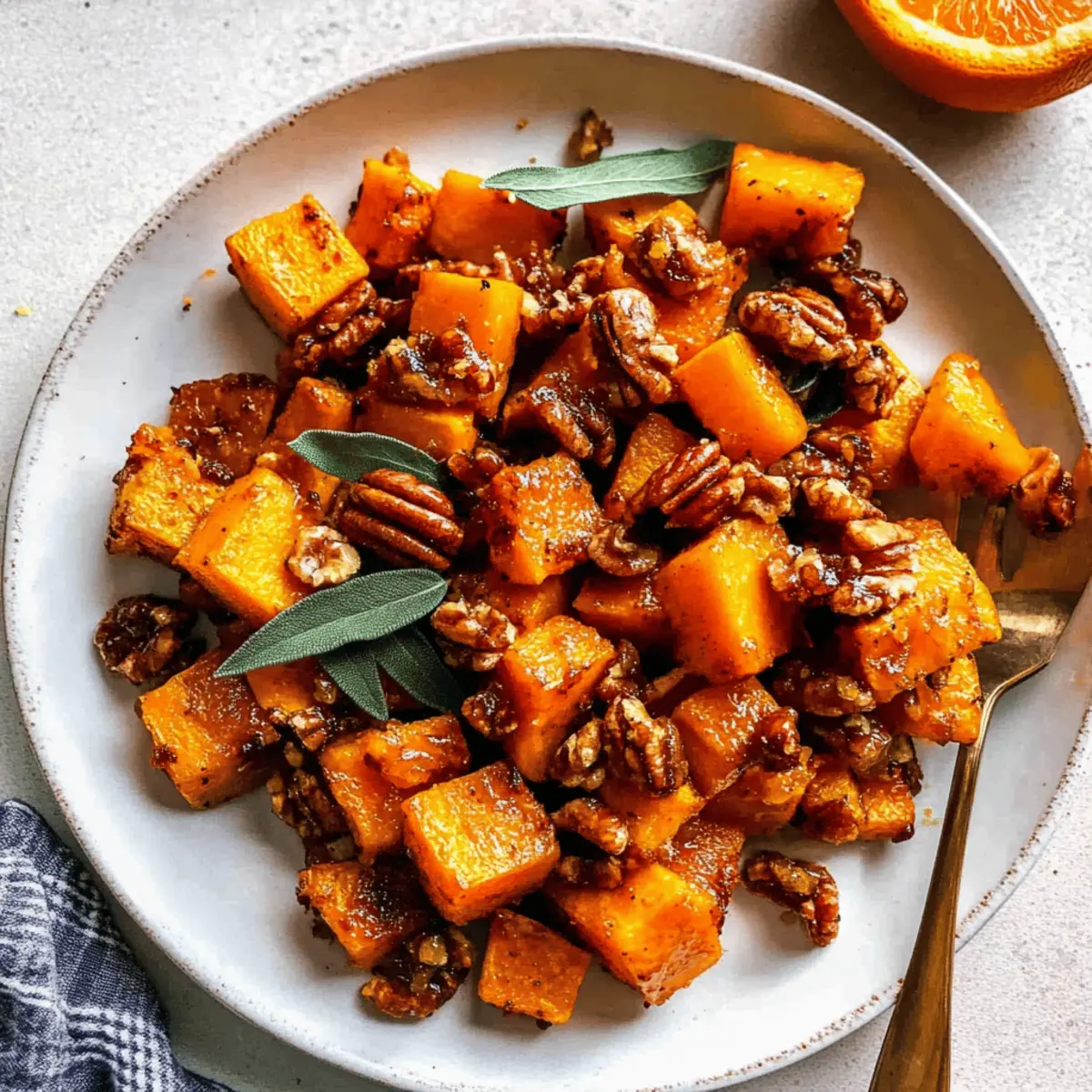 Roasted Butternut Squash with Candied Walnuts