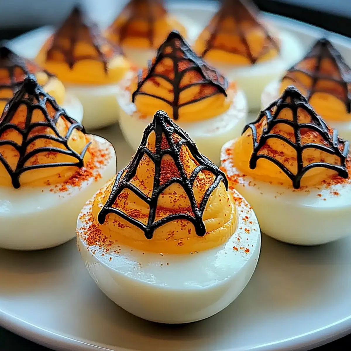 Tasty Spooky Spiderweb Deviled Eggs for a Haunted Feast