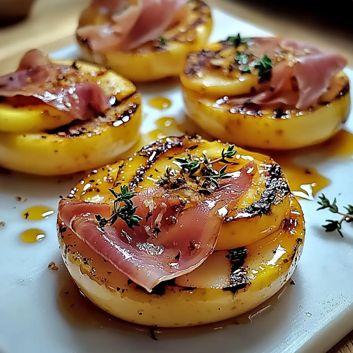 Grilled Apples with Prosciutto and Honey