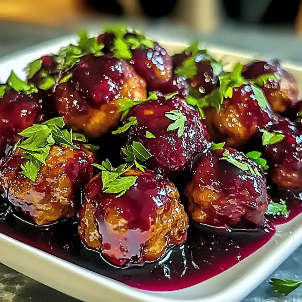 Tasty Harvest Turkey Meatballs with Cranberry Glaze