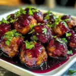 Tasty Harvest Turkey Meatballs with Cranberry Glaze