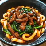 Easy Black Pepper Beef Udon Noodles