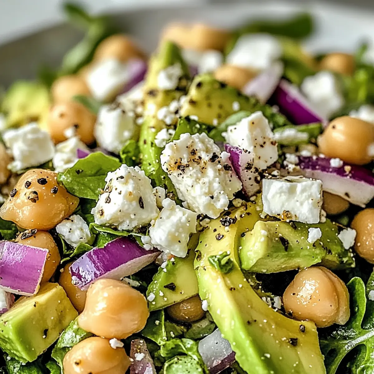 Chickpea Feta Avocado Salad Bowl That’s Bursting with Flavor