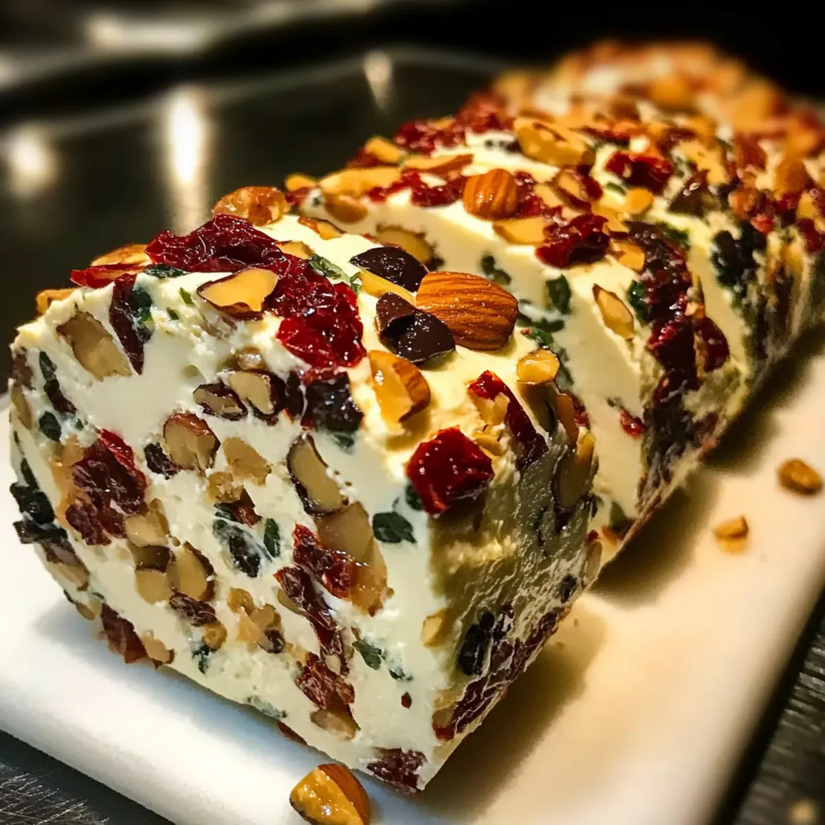 Festive Holiday Antipasto Cream Cheese Log
