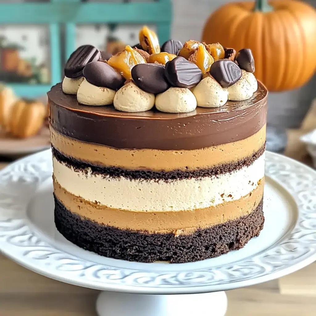 Pumpkin Chocolate Mousse Cake