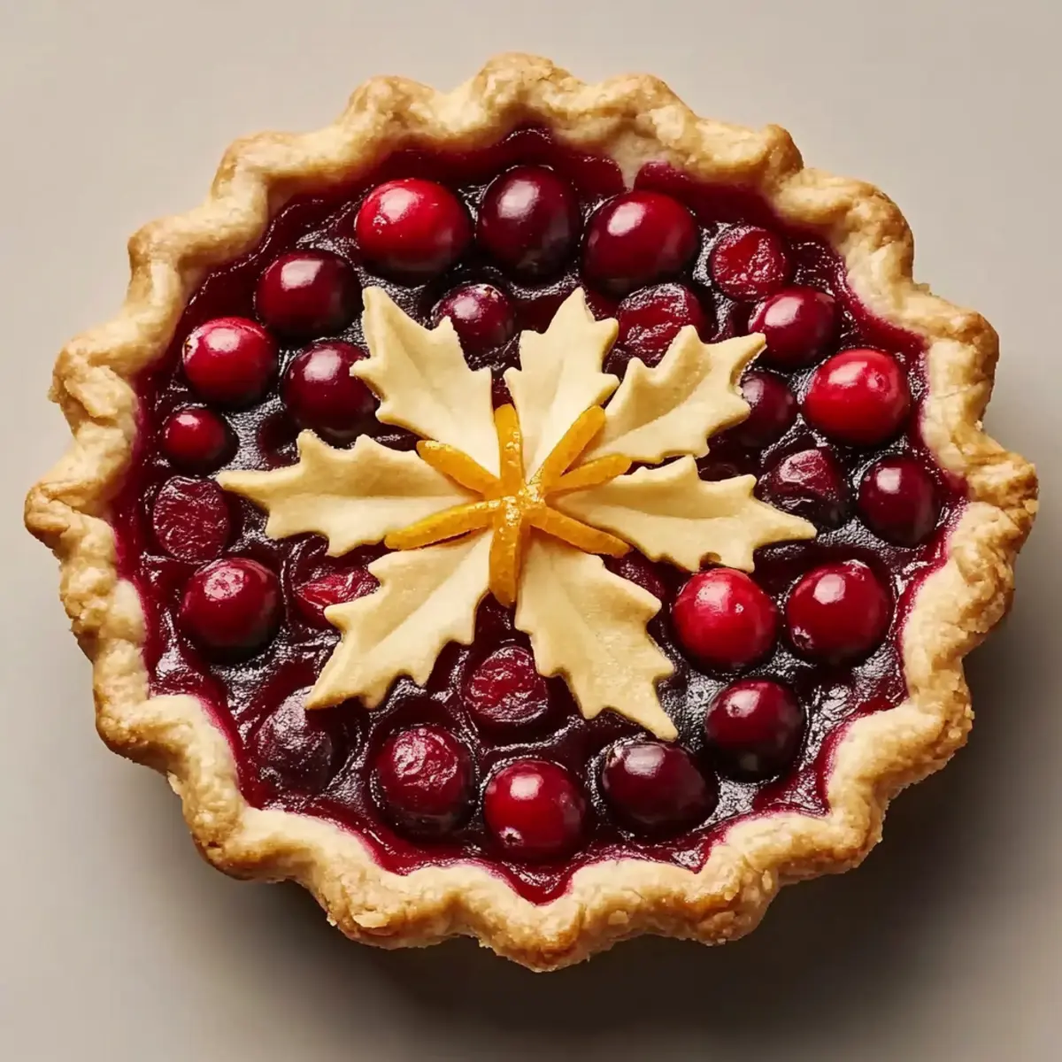 Cranberry Orange Custard Pie