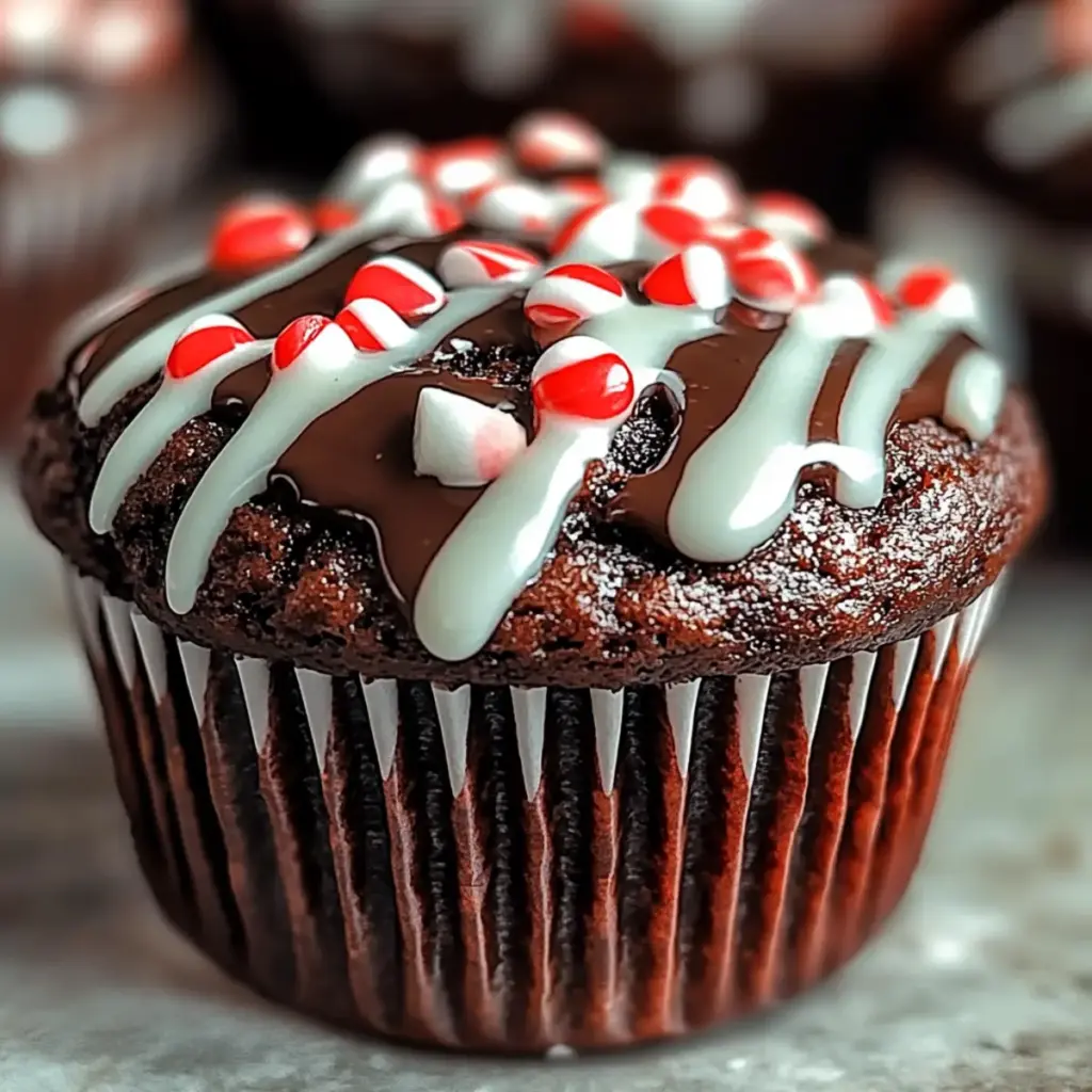 Peppermint Hot Chocolate Muffins
