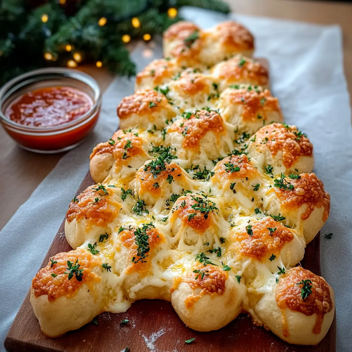 Cheesy Christmas Tree Bread
