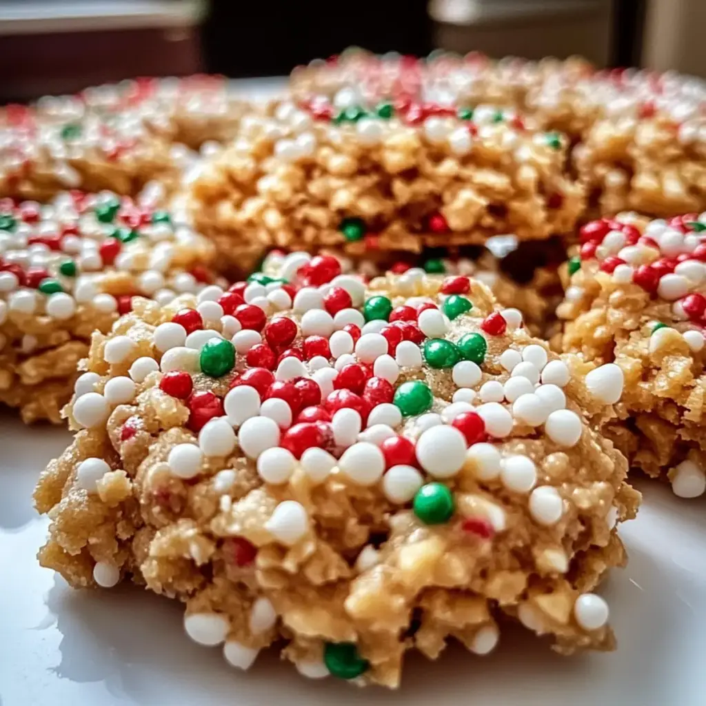 4-Ingredient No-Bake Christmas Crunch Cookies