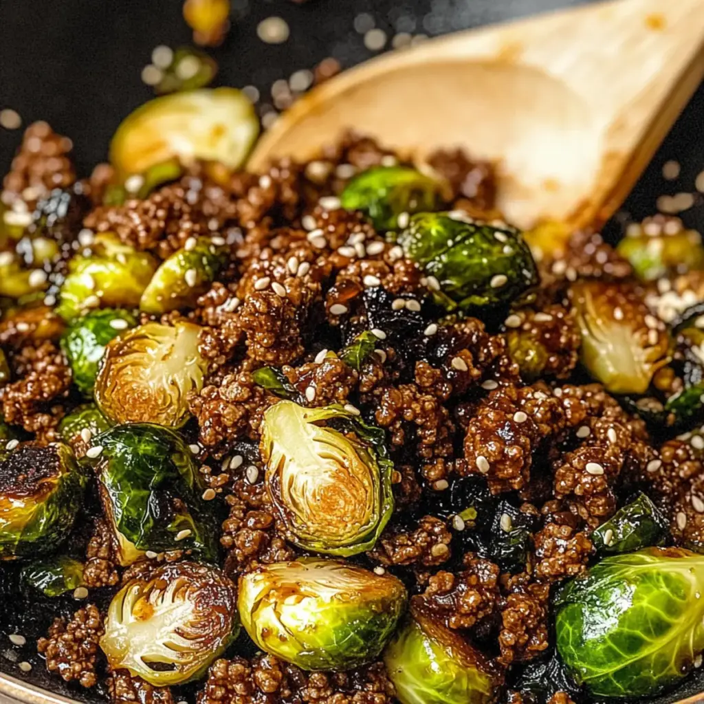 Ground Beef and Brussels Sprouts
