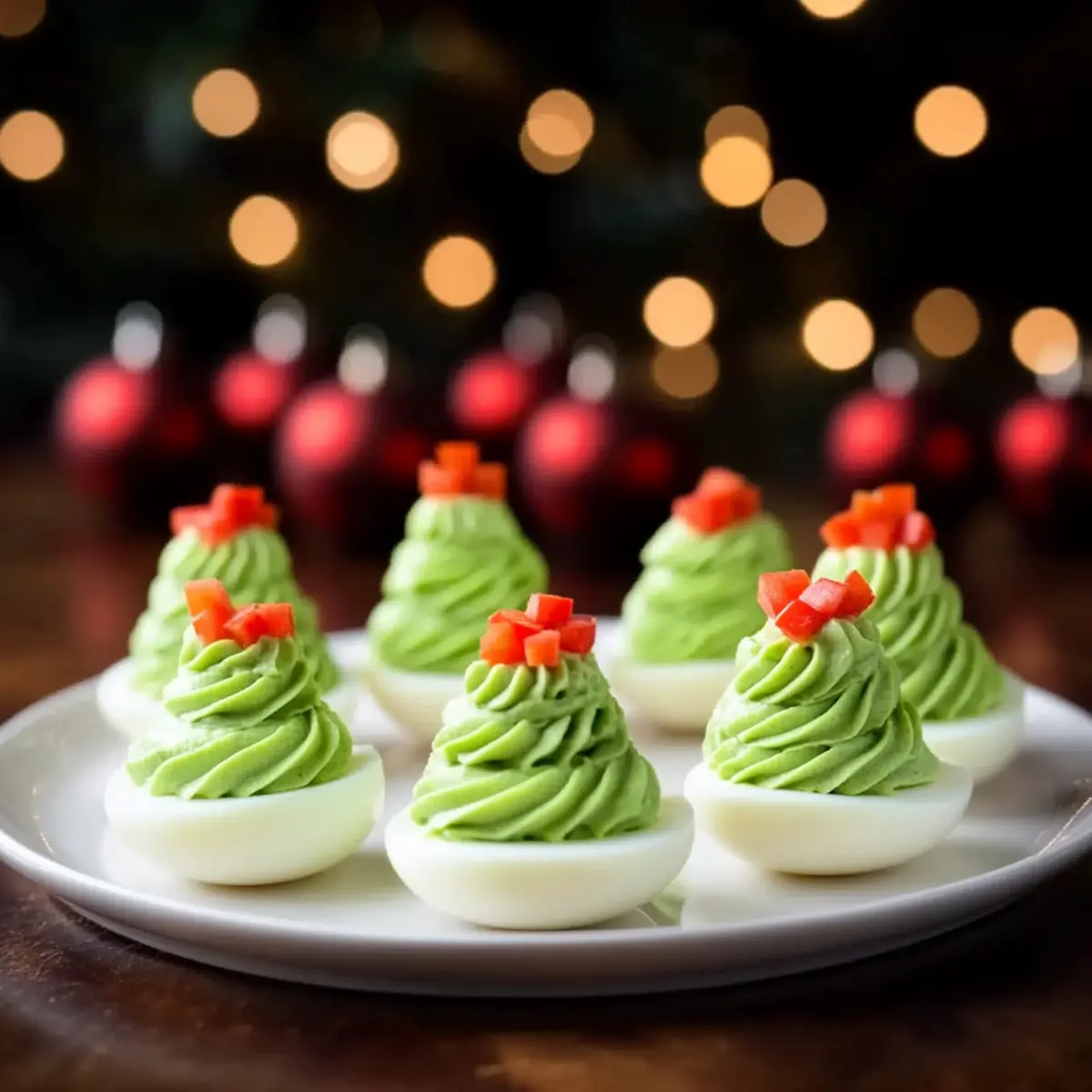 Christmas Tree Deviled Eggs