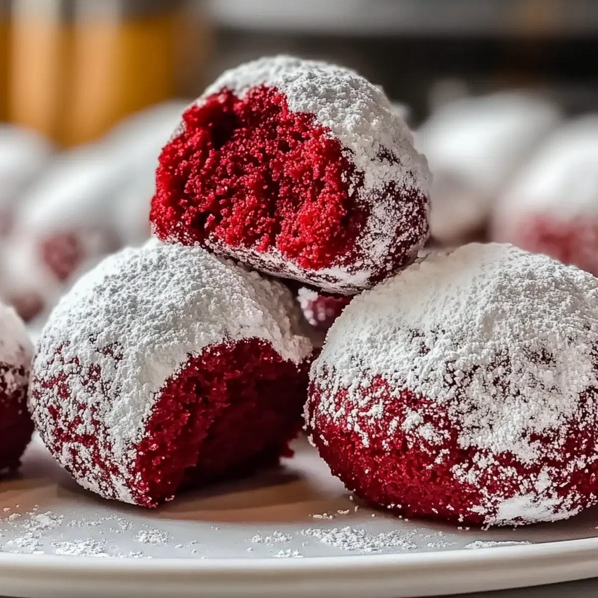 Cozy Red Velvet Snowballs Treat