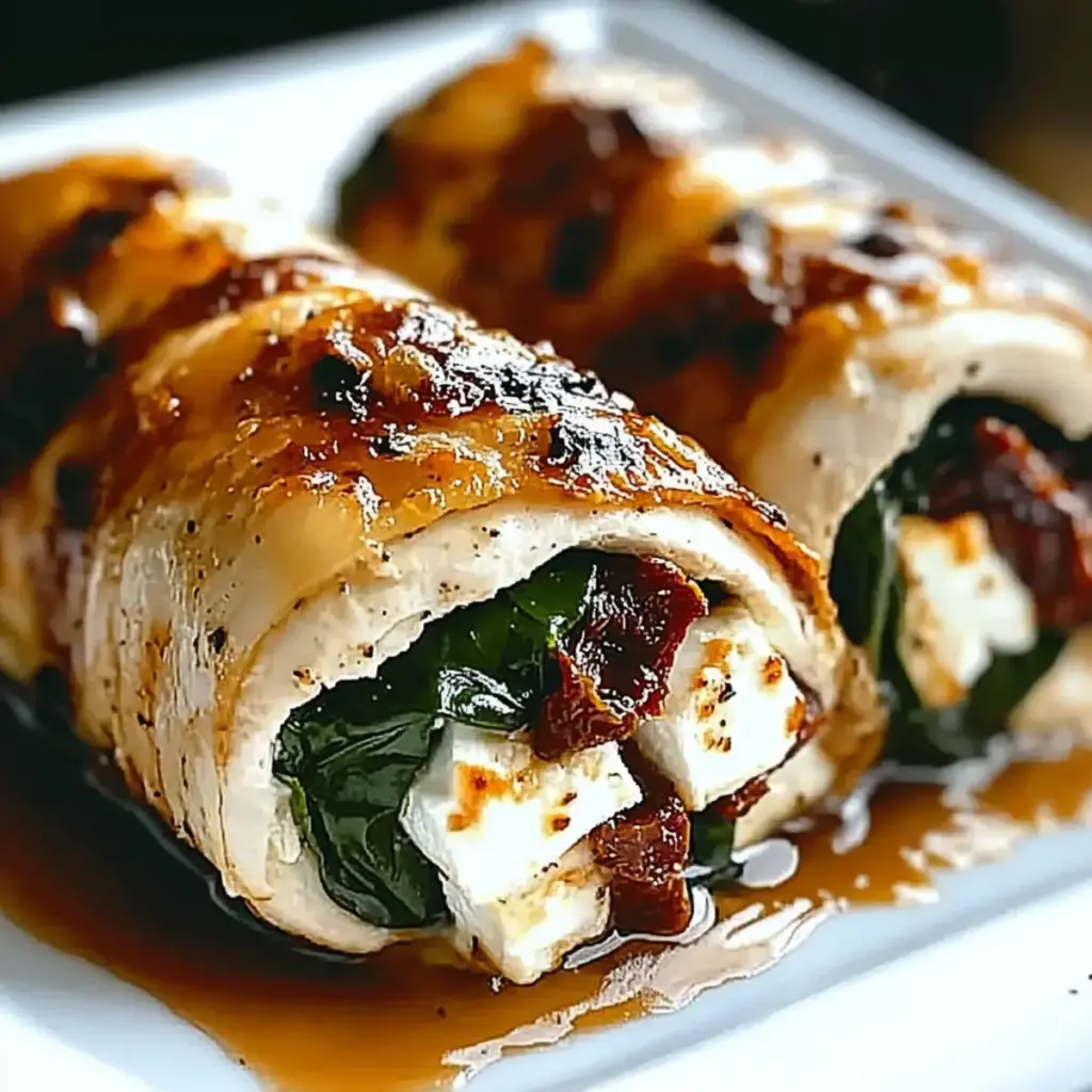 Rolled Chicken With Feta & Spinach