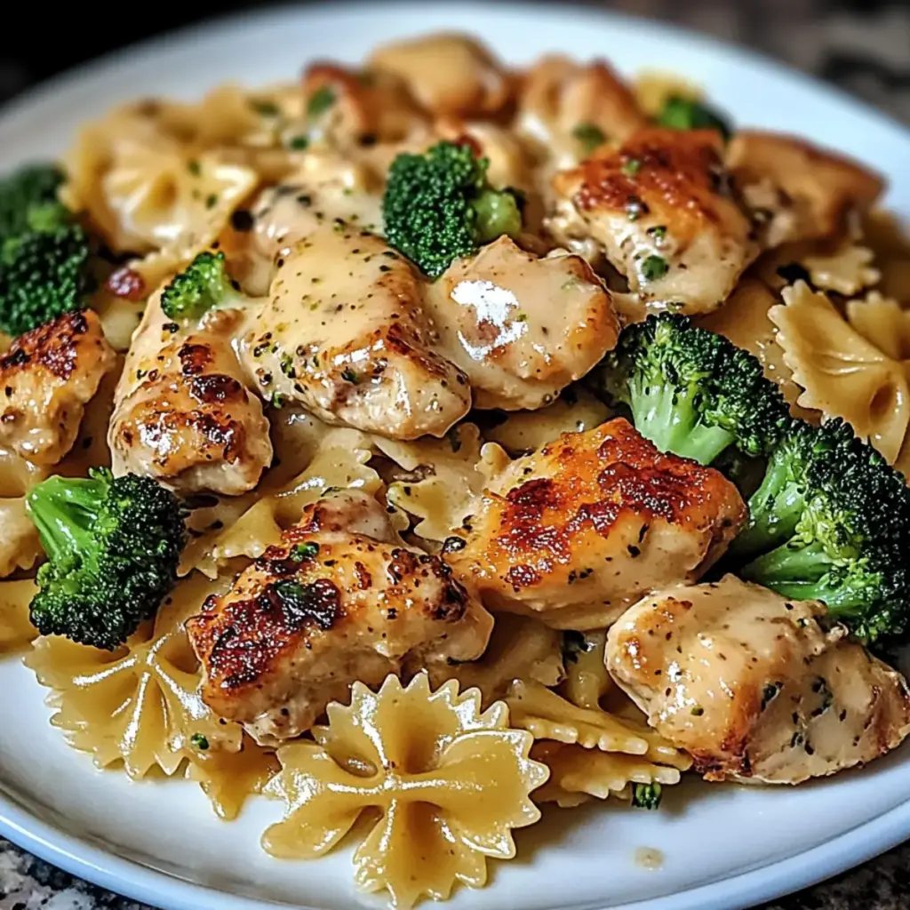 Cowboy Butter Lemon Bowtie Chicken with Broccoli