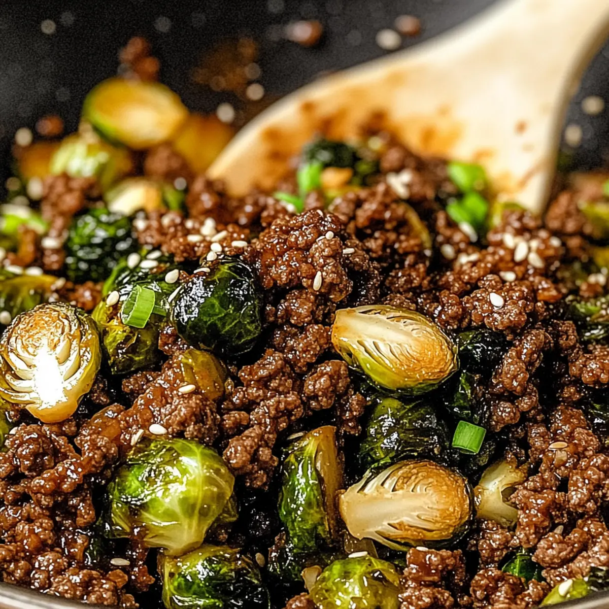 Sweet and Savory Ground Beef and Brussels Sprouts Delight