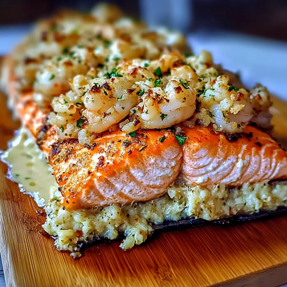Crab and Shrimp Stuffed Salmon