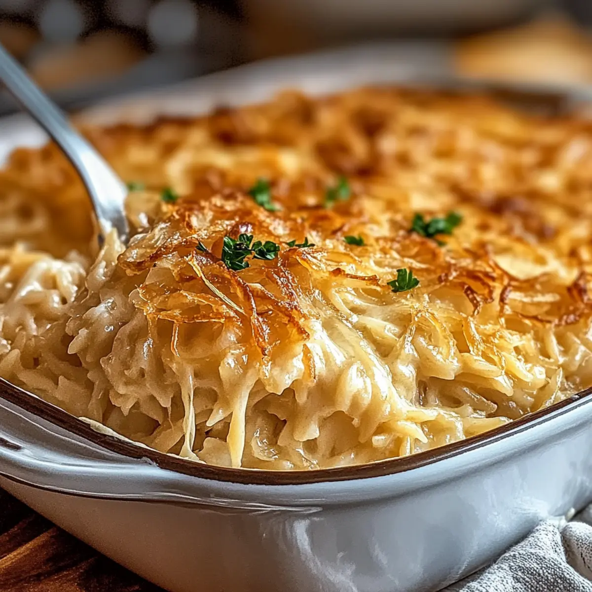 French Onion Orzo Bake
