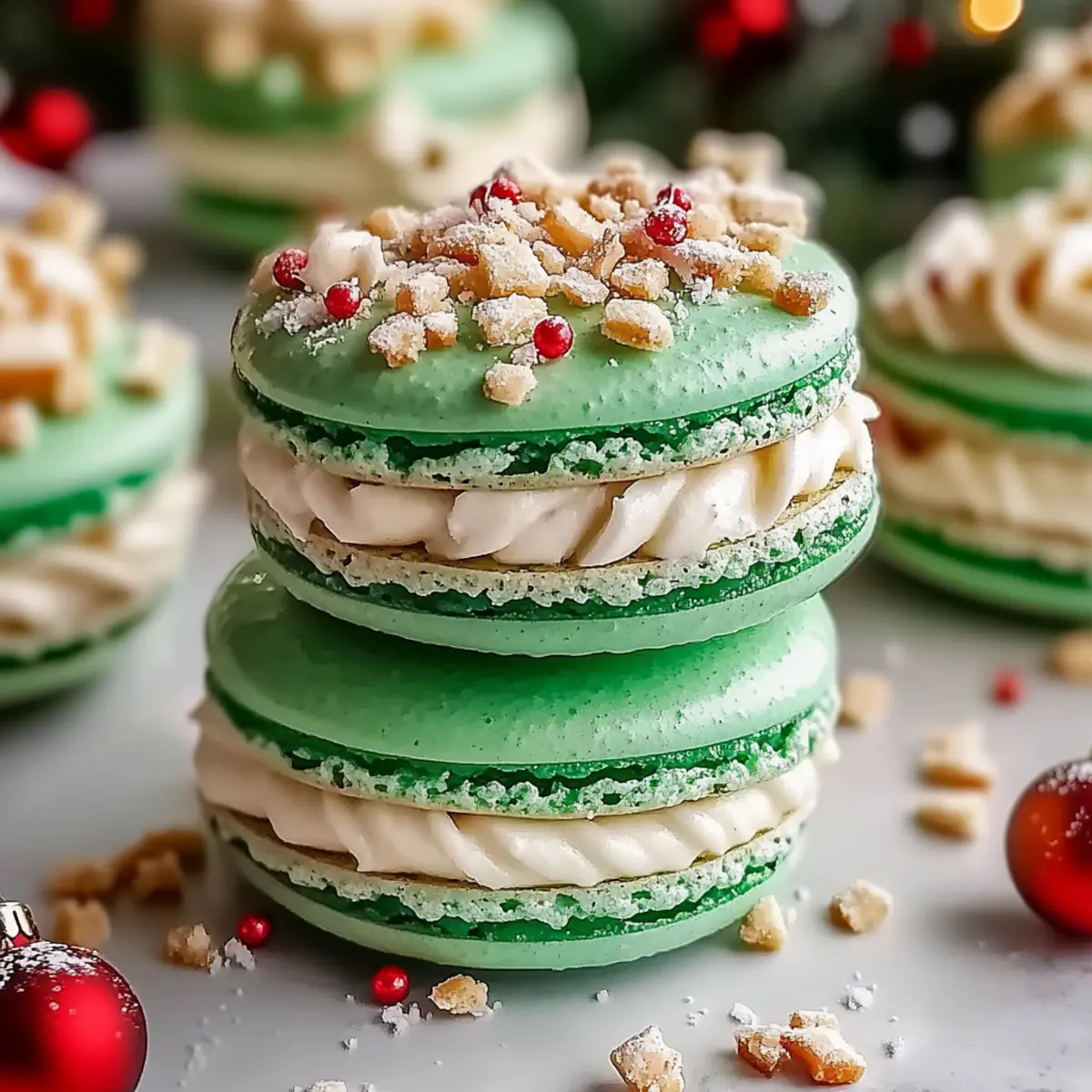 Christmas Tree Cake Macarons