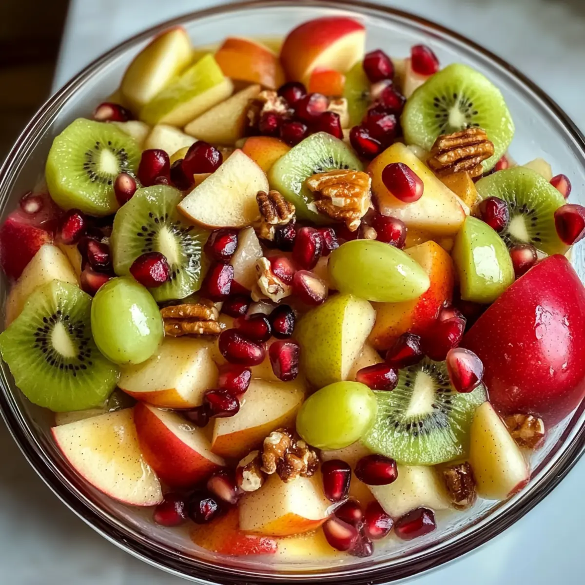 Cozy Winter Fruit Salad with Cinnamon Vanilla Dressing Delight