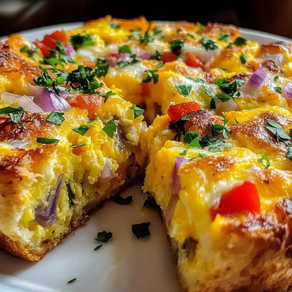 Cheesy Breakfast Biscuit Frittata