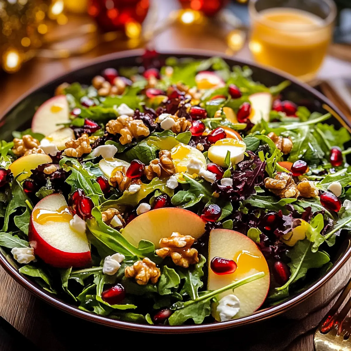 Christmas Salad with a Sweet & Savory Honey Mustard