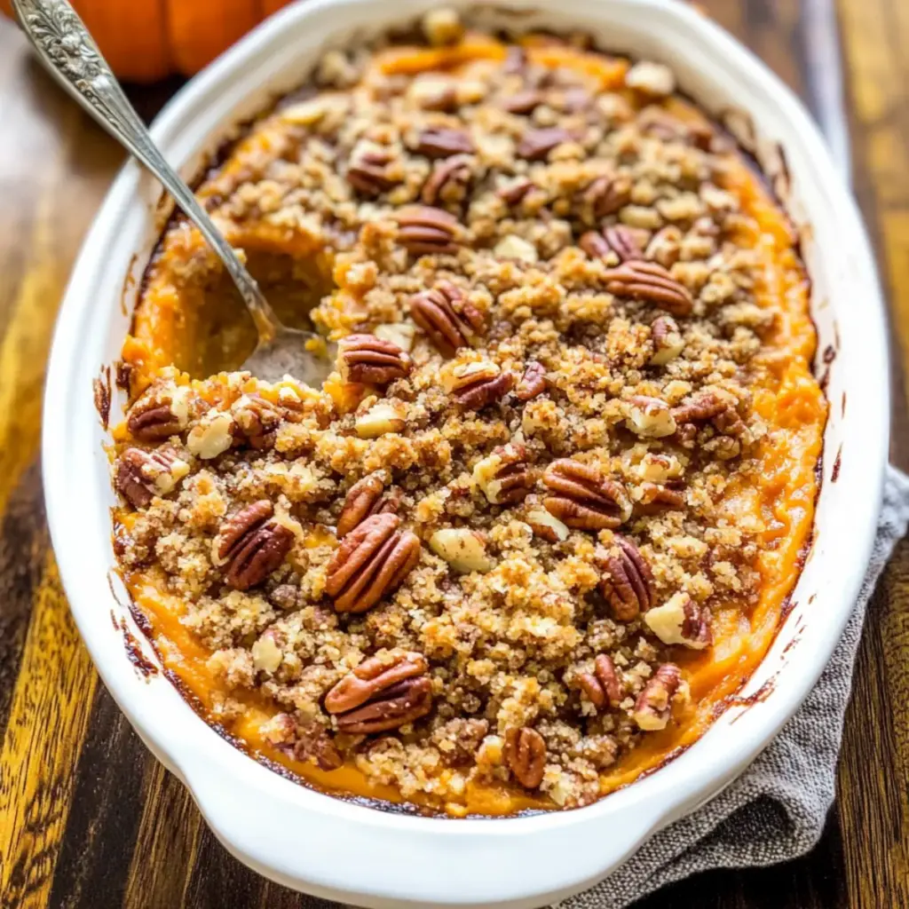 Sweet Potato Casserole with Butter Pecan Crumble