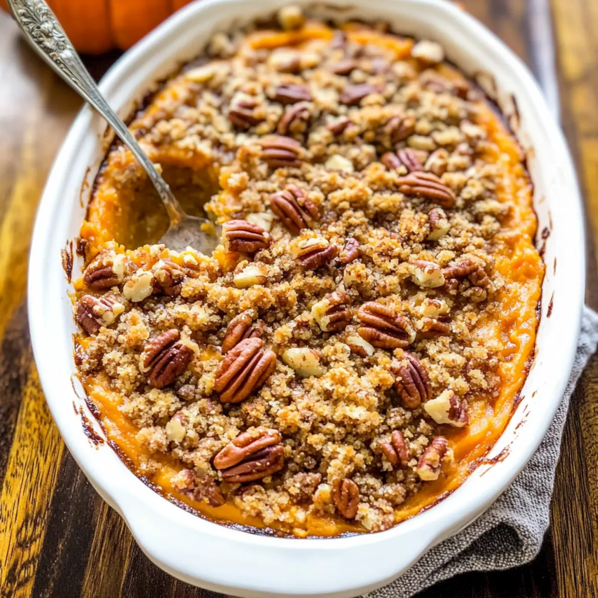 Sweet Potato Casserole with Butter Pecan Crumble