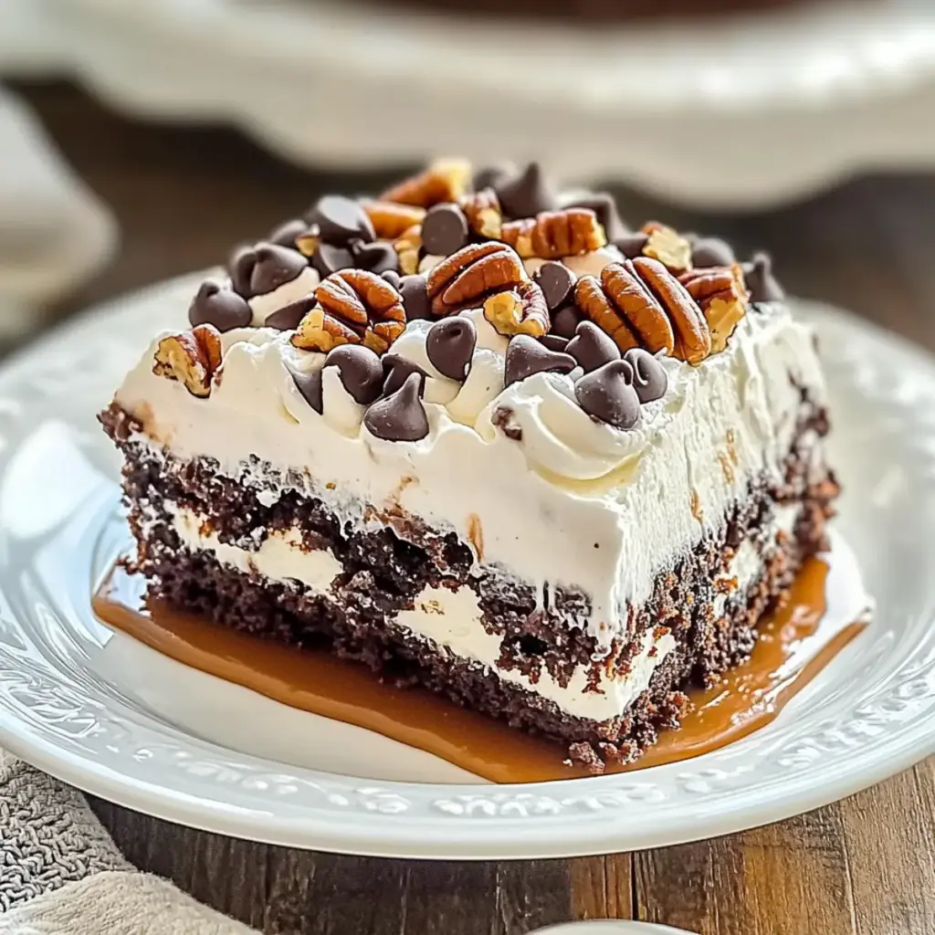 Turtle Chocolate Poke Cake