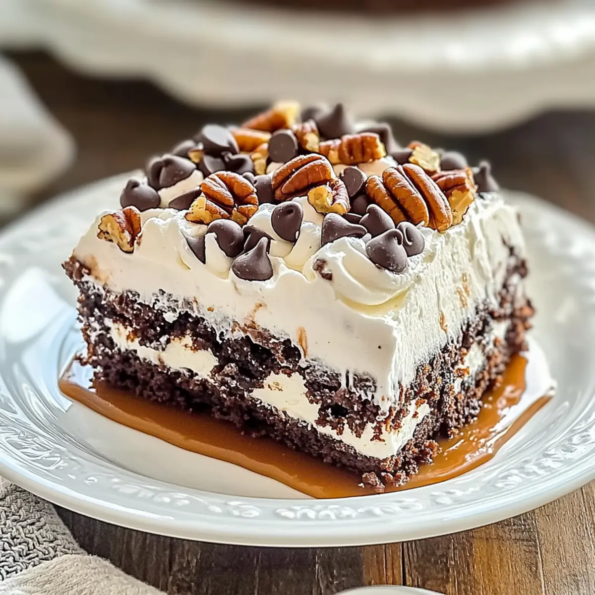 Turtle Chocolate Poke Cake