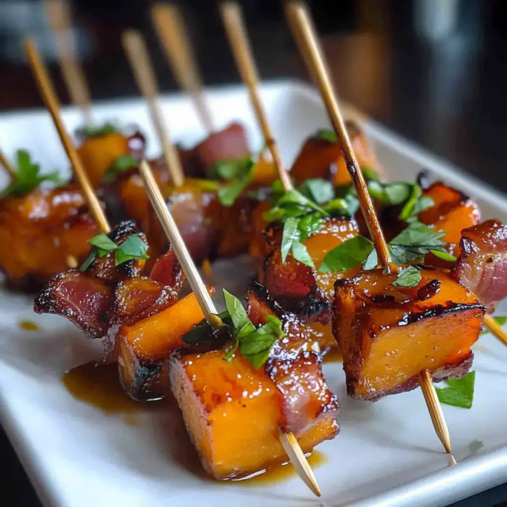 Sweet Potato and Bacon Skewers