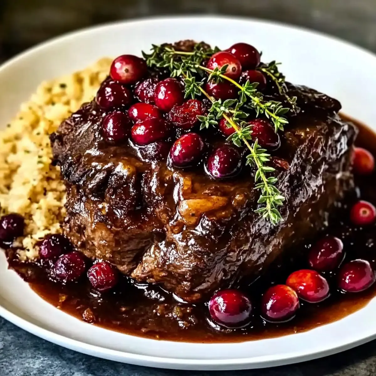 Slow-Braised Beef Roast with Cranberry Balsamic Glaze Magic