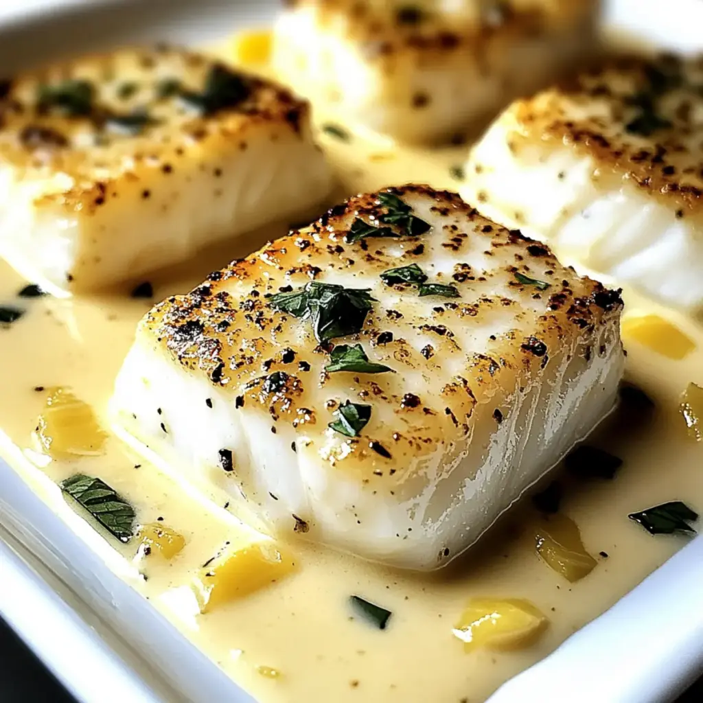 Baked Cod in Coconut Lemon Cream Sauce