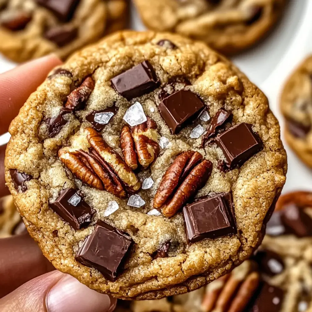 Brown Butter Bourbon Pecan Chocolate Chunk Cookies
