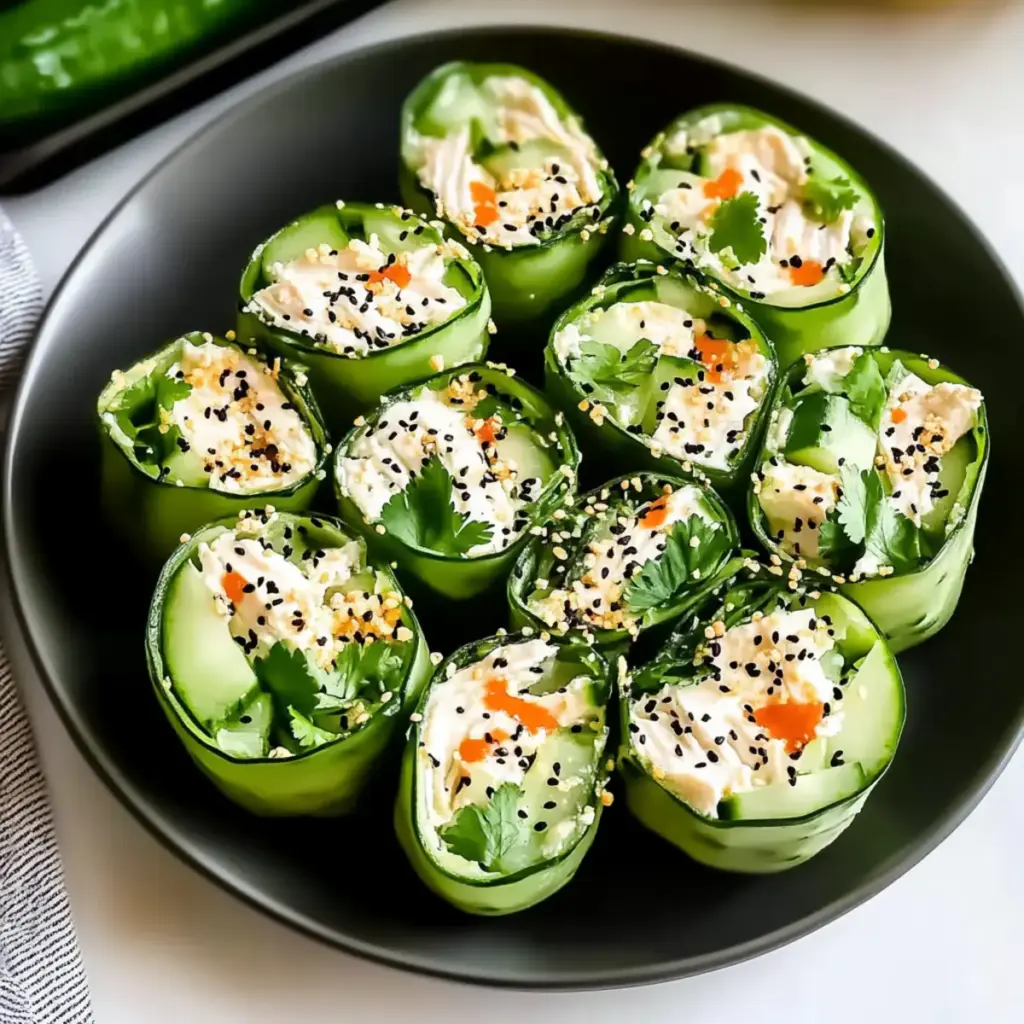 Chicken Salad Cucumber Roll Ups