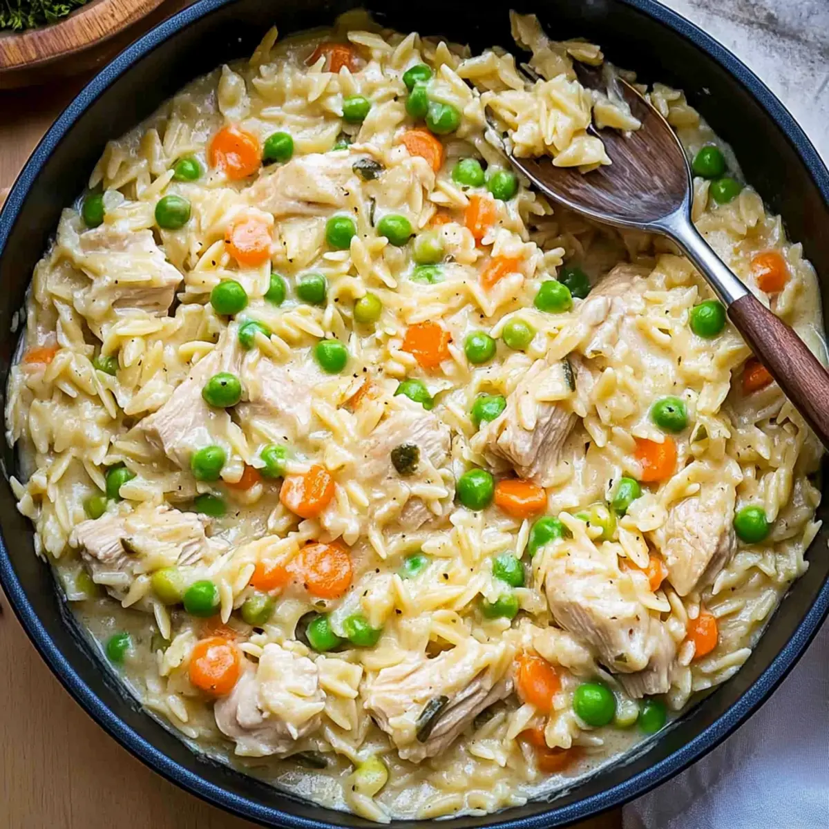 Creamy Chicken Pot Pie Orzo Recipe for Cozy Nights In